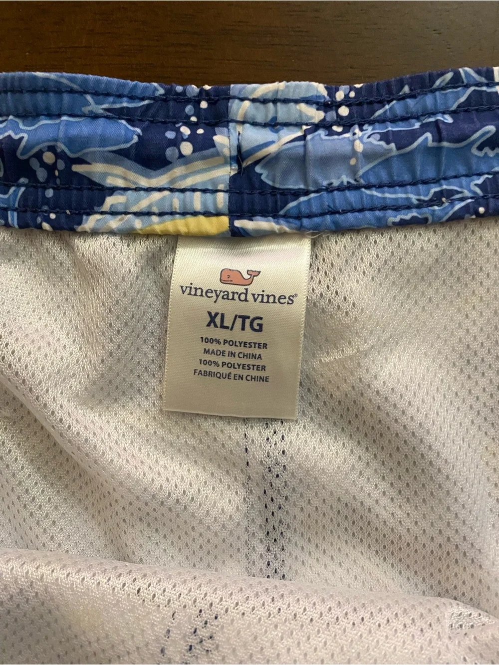Vineyard Vines Blue Fish-Print Swim Shorts